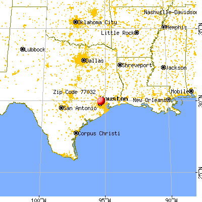 Houston, TX (77032) map from a distance