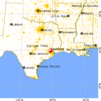 Aldine, TX (77039) map from a distance