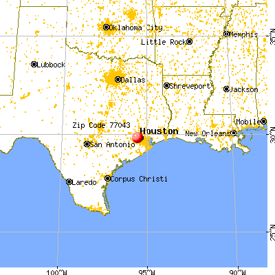 Houston, TX (77043) map from a distance