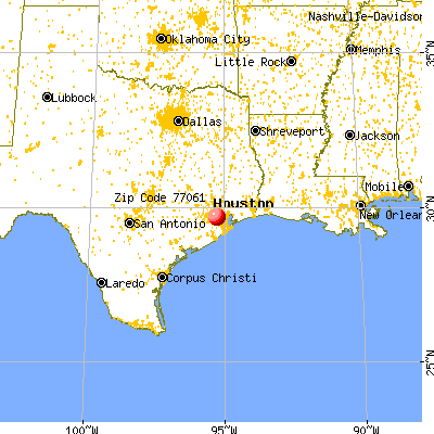 Houston, TX (77061) map from a distance
