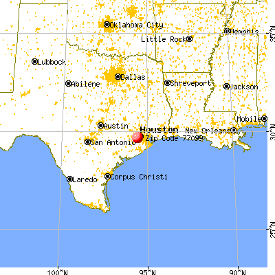 Houston, TX (77099) map from a distance