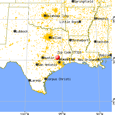 Montgomery, TX (77316) map from a distance