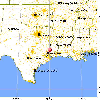 Goodrich, TX (77335) map from a distance