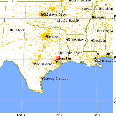 Woodbranch, TX (77357) map from a distance
