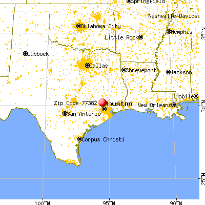 The Woodlands, TX (77382) map from a distance