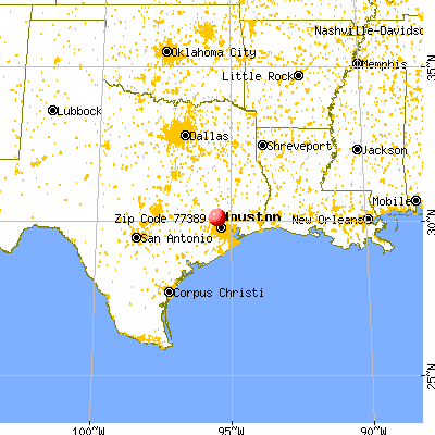 The Woodlands, TX (77389) map from a distance