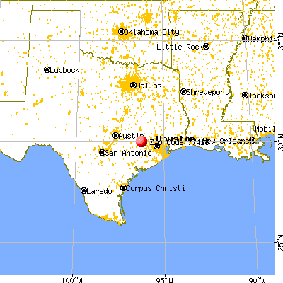 Bellville, TX (77418) map from a distance