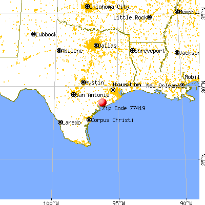 Blessing, TX (77419) map from a distance