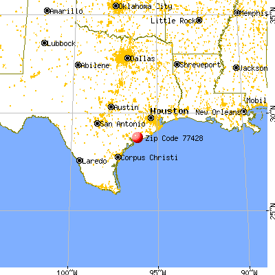 Palacios, TX (77428) map from a distance