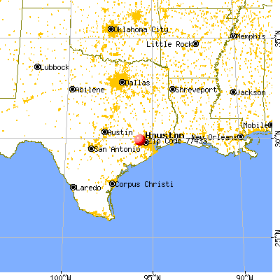 Houston, TX (77433) map from a distance