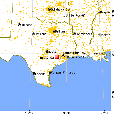 Eagle Lake, TX (77434) map from a distance