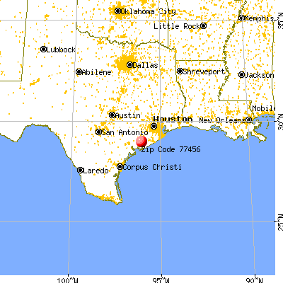 Markham, TX (77456) map from a distance