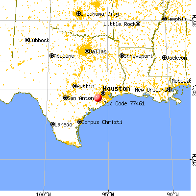 Needville, TX (77461) map from a distance