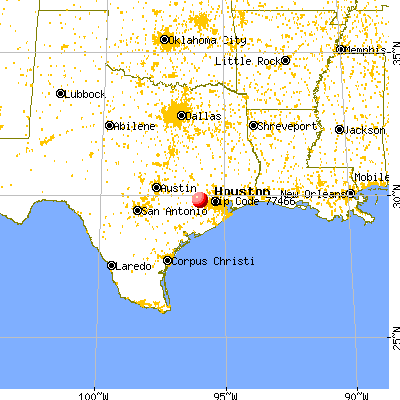 Pattison, TX (77466) map from a distance
