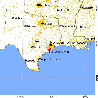 West Columbia, TX (77486) map from a distance