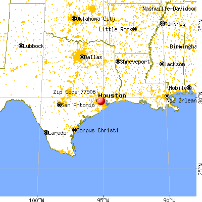 Pasadena, TX (77506) map from a distance