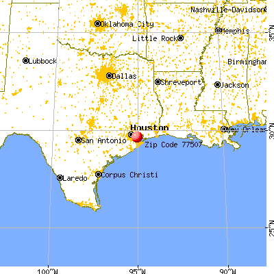 Pasadena, TX (77507) map from a distance