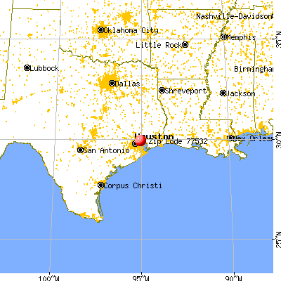 Houston, TX (77532) map from a distance