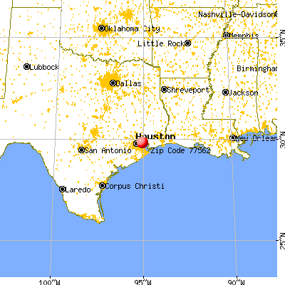 Highlands, TX (77562) map from a distance