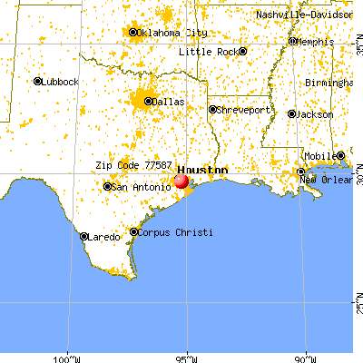 South Houston, TX (77587) map from a distance