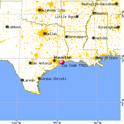 Bolivar Peninsula, TX (77623) map from a distance