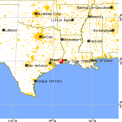 Port Neches, TX (77651) map from a distance
