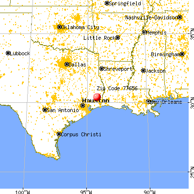 Silsbee, TX (77656) map from a distance