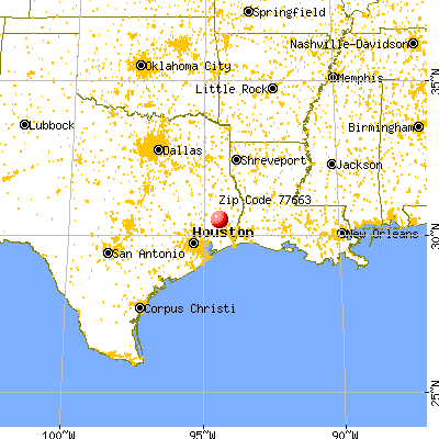 Wildwood, TX (77663) map from a distance