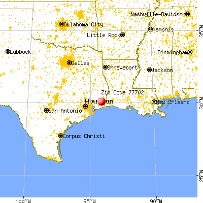 Beaumont, TX (77702) map from a distance