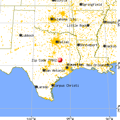 Bryan, TX (77802) map from a distance