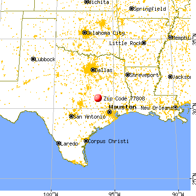 Bryan, TX (77808) map from a distance