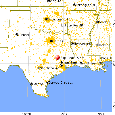 Bedias, TX (77831) map from a distance