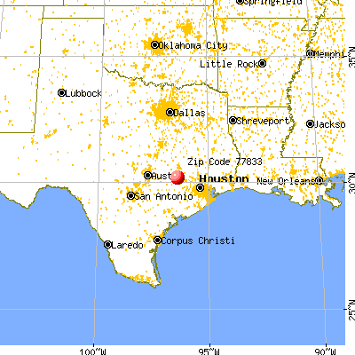 Brenham, TX (77833) map from a distance