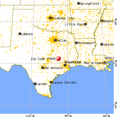 College Station, TX (77845) map from a distance