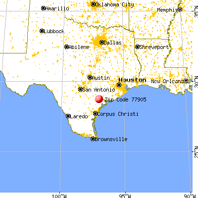 Victoria, TX (77905) map from a distance