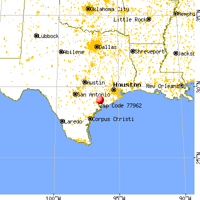 Ganado, TX (77962) map from a distance