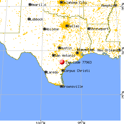 Goliad, TX (77963) map from a distance