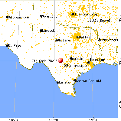 Kerrville, TX (78028) map from a distance