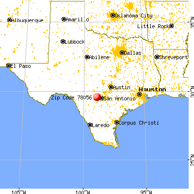 San Antonio, TX (78056) map from a distance
