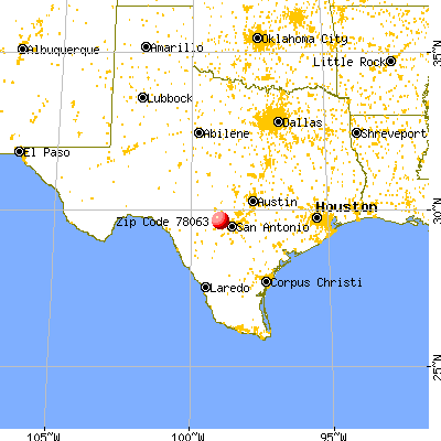 Lakehills, TX (78063) map from a distance