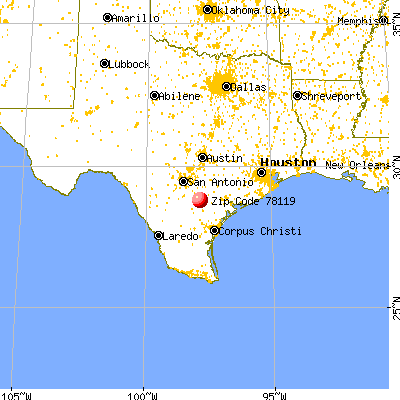 Kenedy, TX (78119) map from a distance