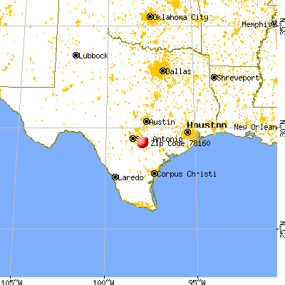 Stockdale, TX (78160) map from a distance