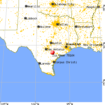 Yorktown, TX (78164) map from a distance