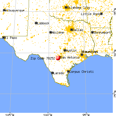 San Antonio, TX (78252) map from a distance