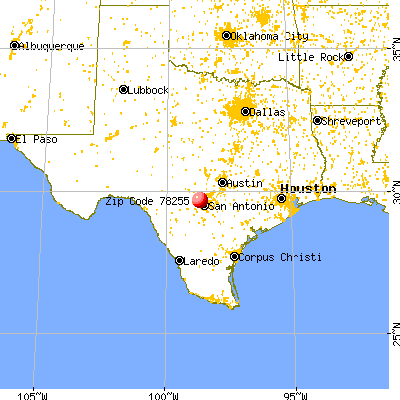 Cross Mountain, TX (78255) map from a distance