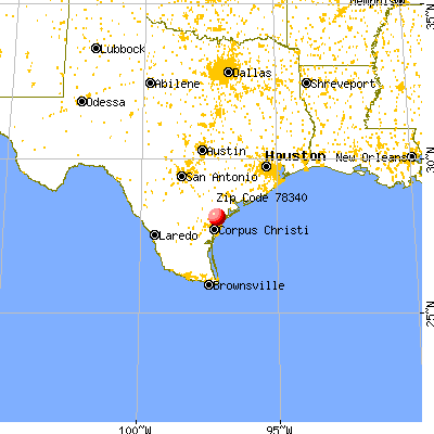 Bayside, TX (78340) map from a distance