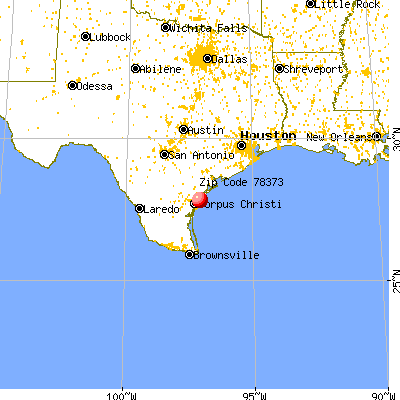 Corpus Christi, TX (78373) map from a distance