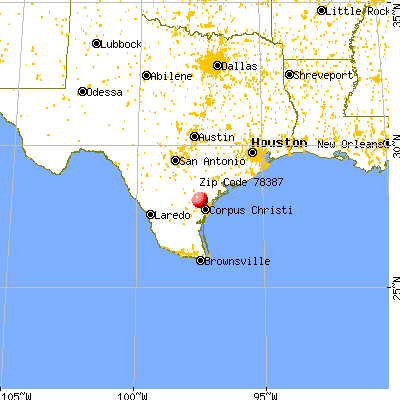 Morgan Farm, TX (78387) map from a distance