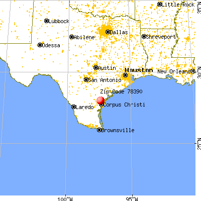 Taft, TX (78390) map from a distance