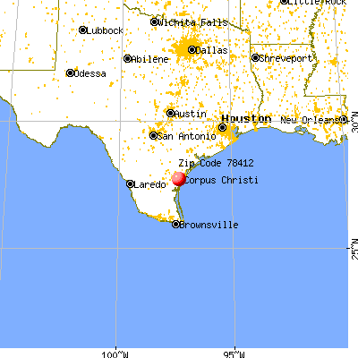 Corpus Christi, TX (78412) map from a distance